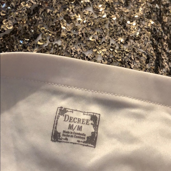 Decree Sequin mini Skirt size Medium silver - Picture 7 of 7